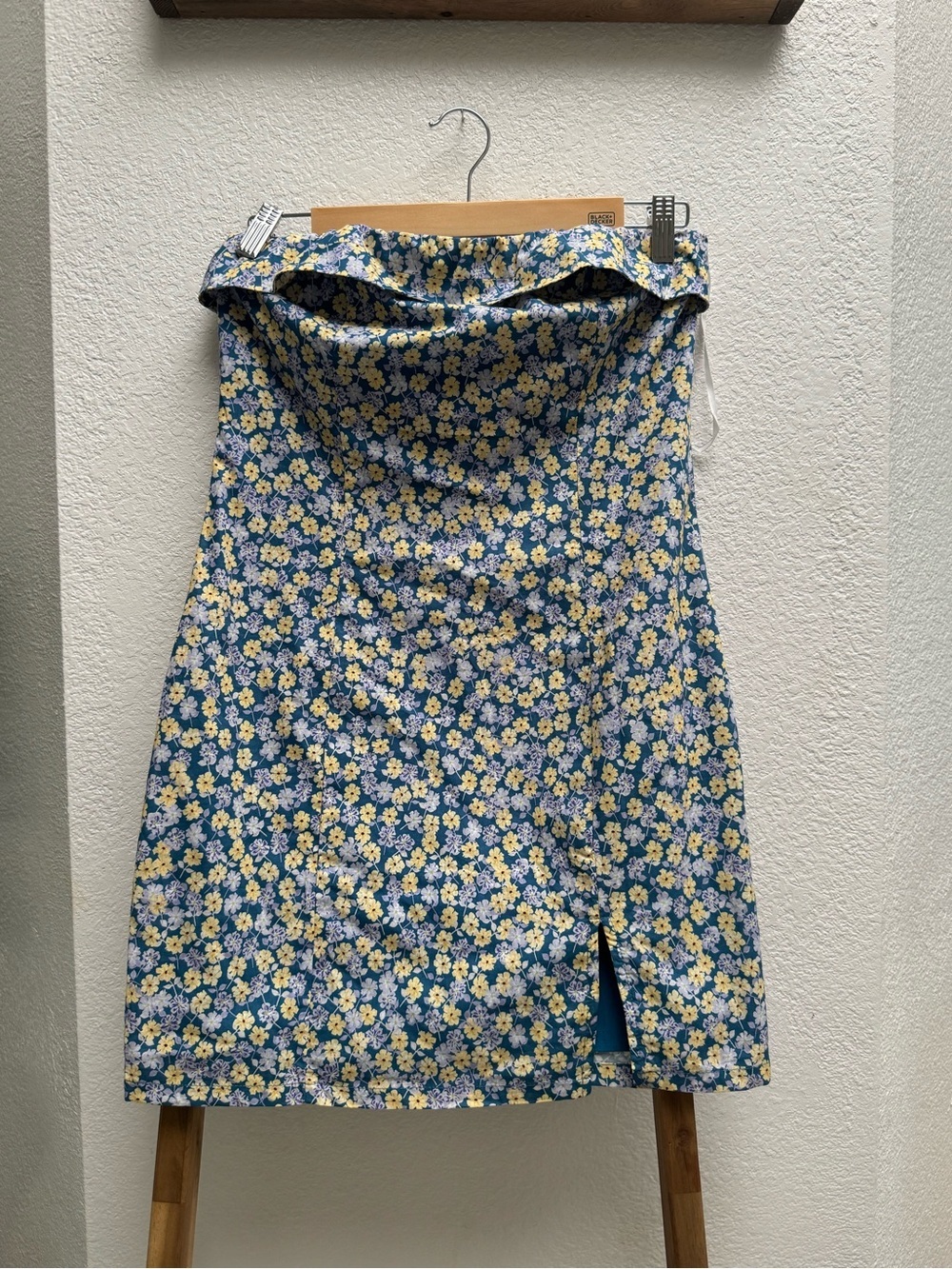Sabo Skirt Strapless Floral Mini Dress - Blue, Yellow, White